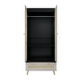 thumbnail image 5 of Euroco Modern 2 Door Armoire Wardrobe Closet, Rattan Clothes Cabinet with Drawer and Hanging Rod, Natural, 5 of 8