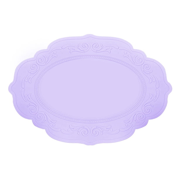 Posavasos de silicona ovalado, antideslizante, resistente al calor, con diseño antiarrugas, decorativo para cocina.