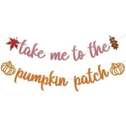 Take Me To The Pumpkin Patch Banner - Fall Thanksgiving Holiday Party Decor, Pumpkin 1st Birthday/Baby Shower, A Little Pumpkin is on the Way Decorations