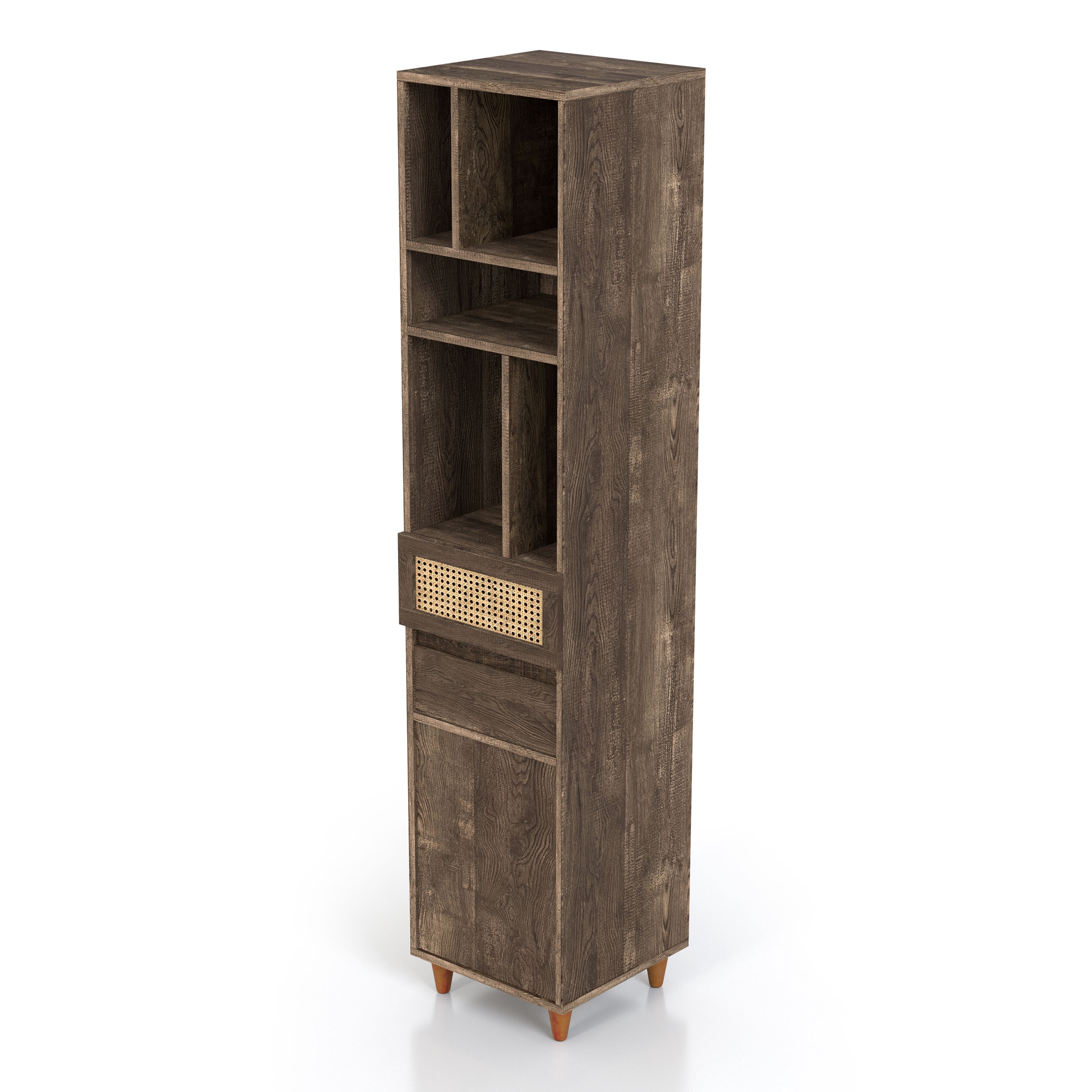 Furniture of America Burd Modern Multi-Storage TV Tower, Reclaimed Oak