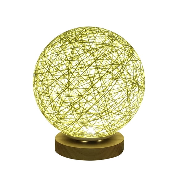 Night Table Lamps for Bedroom Usb Charging Led 3D Desk Lamp with Rattan Table Lamp, 17x15x15cm, 8 Colors, Warm Atmosphere