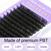 NAGARAKU Eyelash Extensions Individual Lashes 0.03mm D curl 12mm 16 Rows Soft Natural Matte Black Professional Mega Volume Beauty Salon Supplies