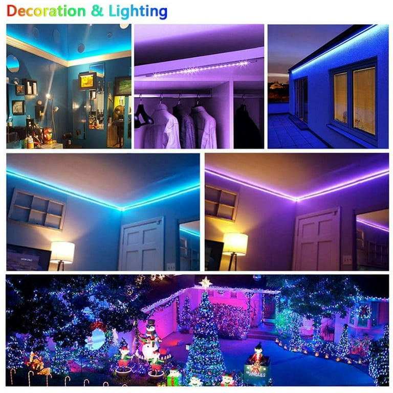 Led Light Strip, 49.2ft RGB Led Light for Bedroom, 3528 LED Tape ...