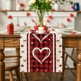 thumbnail image 3 of Sm:)e Buffalo Plaid Love Hearts Valentine Table Runner 13x72 Inch, 3 of 7