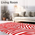 thumbnail image 2 of ODIKA 2'x3' Machine Washable Non-Slip Area Rug, Festive Peppermint Swirl Half Moon Doormat Holiday Striped Semi Circle High Traffic Rug, Red, 612788, 2 of 7