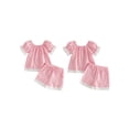 thumbnail image 2 of BemeyourBBs Toddler Baby Girl Summer Clothes Cute Infant Baby Girls Plaid Gingham Outfit Shorts Set Lace Trim Short Sleeve Shirt Tops and Pockets Shorts Toddler Girl 2 Piece Summer Outfit, 2 of 9