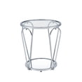 thumbnail image 2 of Gables 1-Shelf Metal Round End Table, Chrome and Clear, 2 of 7