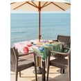 thumbnail image 2 of Outdoor Tablecloth with Umbrella Hole and Zipper, Easter Tulip Square Table Cloth 60x60 Inch Waterproof Tablecloth, Colorful Flower Spring Butterfly Plant Pink Picnic Table Cover for Patio Camping, 2 of 7