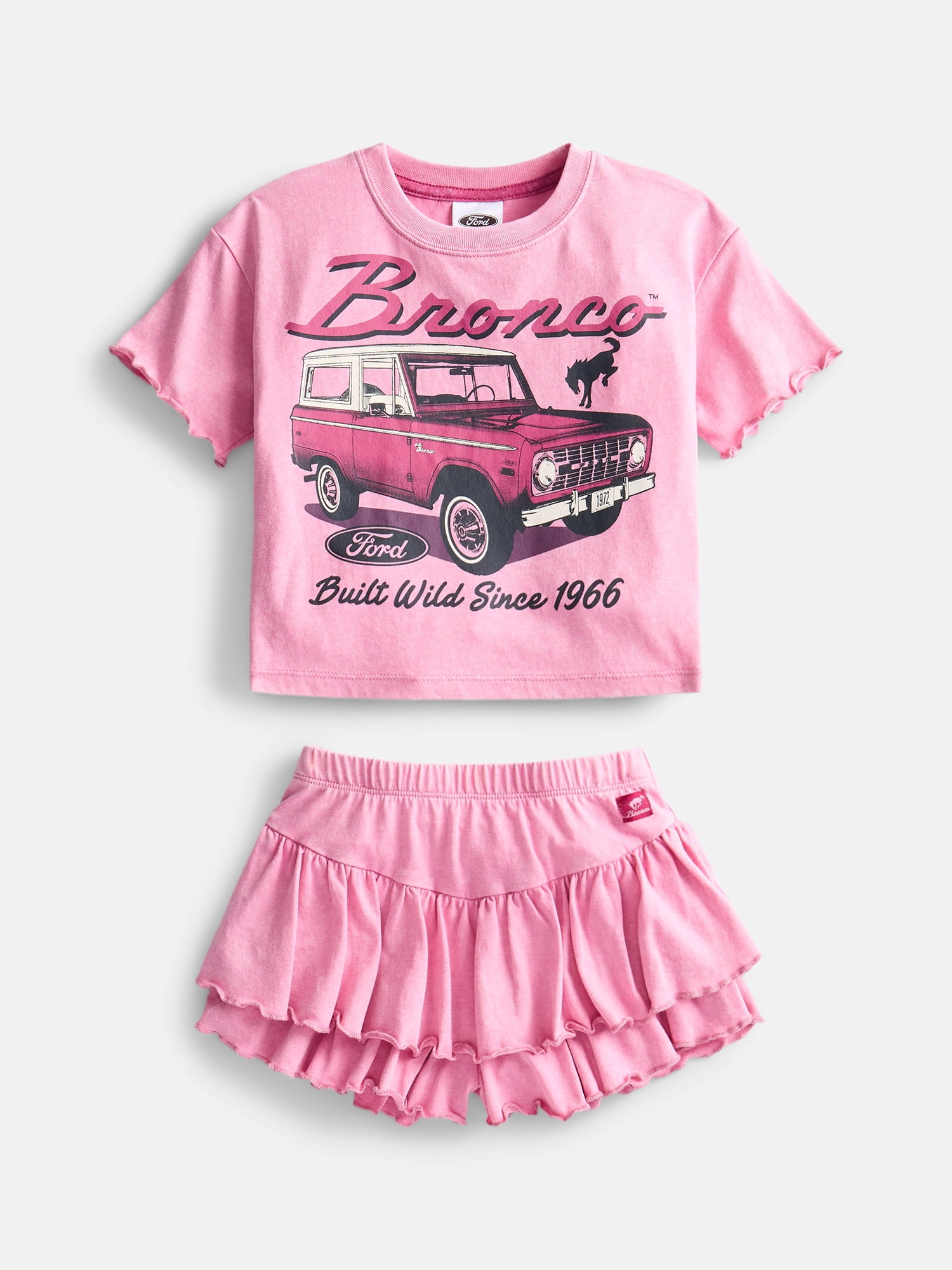 Ford Bronco Toddler Girls Graphic Tee and Skort Set, 2 Piece, Sizes 12M-5T