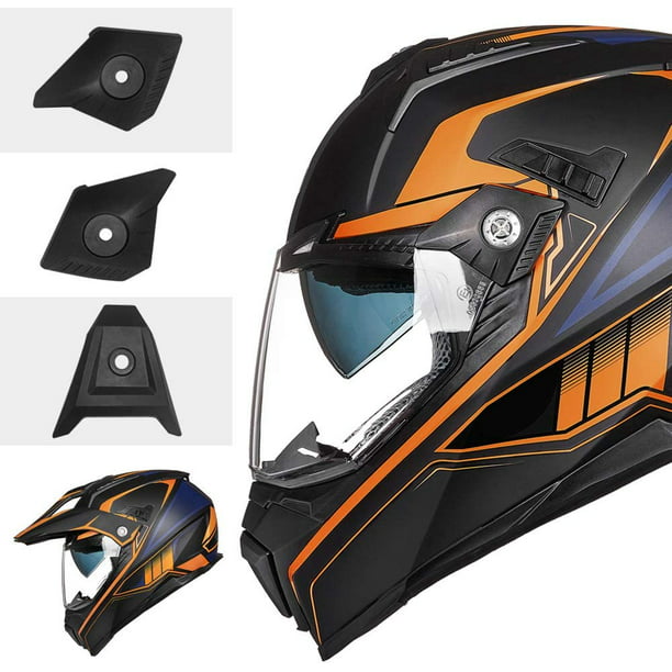 ILM Off Road Motorcycle Dual Sport Helmet Face Sun Bike ATV Motocross Casco DOT Certified (L, Orange) - Walmart.com