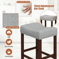 thumbnail image 6 of Gymax Bar Stools Counter Height Saddle Seat Kitchen Chairs with Wooden Legs, Gray/ Brown (Set of 4), 6 of 8