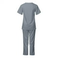 thumbnail image 3 of FrzhBrz Scrubs Set for Women V Neck Classic Medical Scrub Top and Lounge Pants Modern Pocketed Easy Care Uniform, 3 of 3
