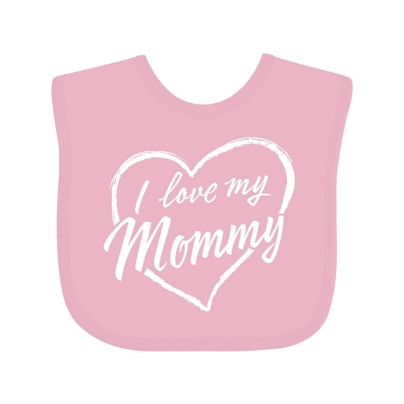 Inktastic I Love My Mommy in White Chalk Heart Boys or Girls Baby Bib