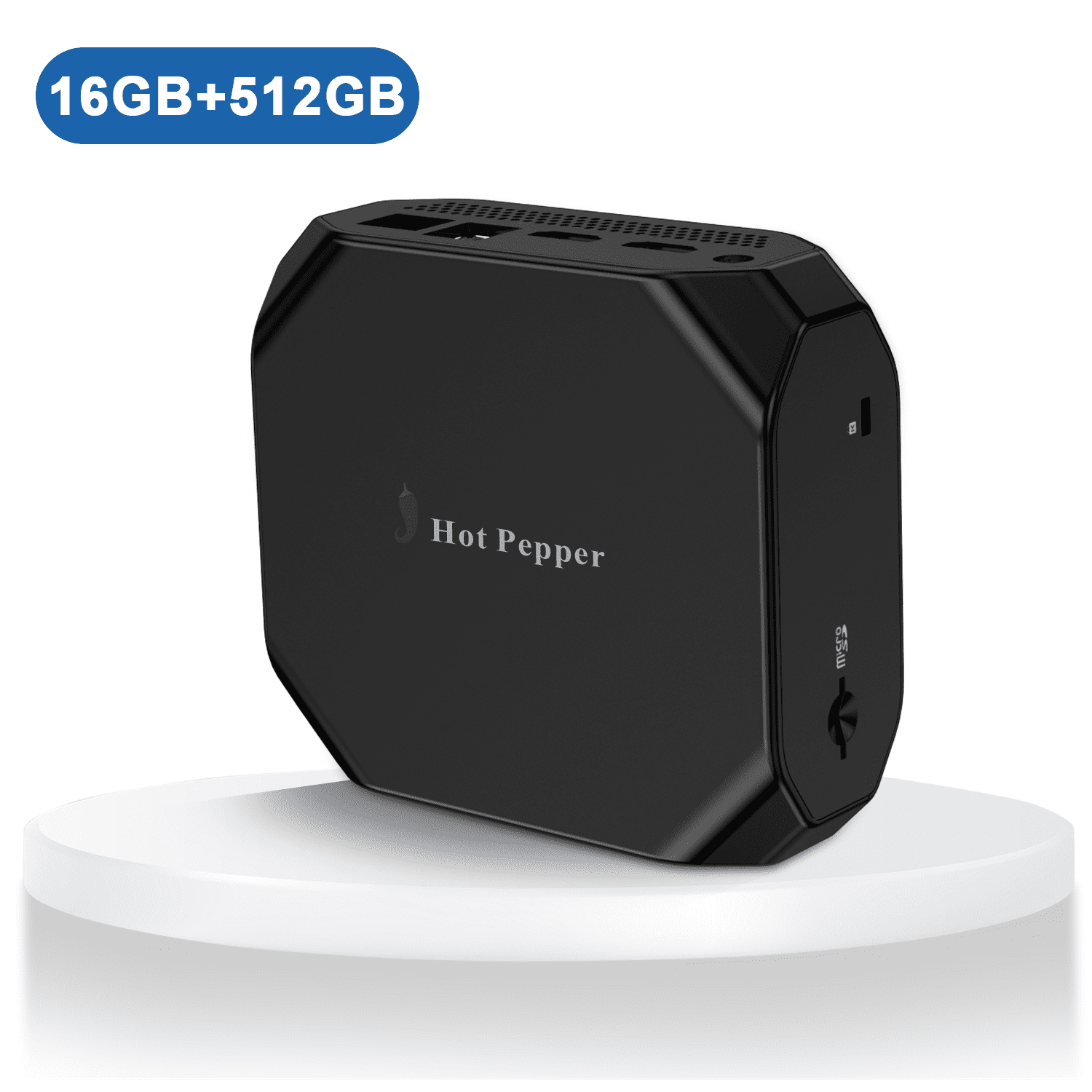 Hot Pepper RM10 Mini PC N100 8GB DDR4 RAM + 256GB SSD ROM 5G + 2.4G Wifi Wireless 5.1 4K 60Hz M.2 2280 Pcle3.0X4 Slot Mini Computer