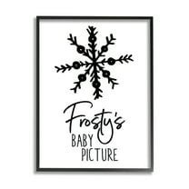 Humorous Frosty Snowman Snowflake Drawing Typography Holiday Graphic Art Framed Art Print Wall Art