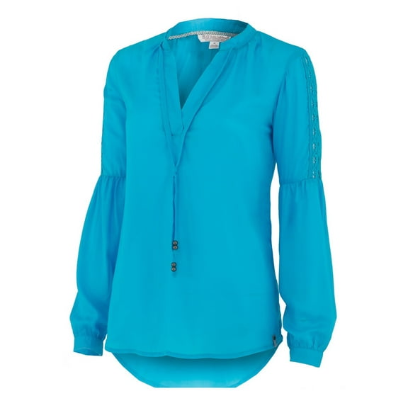 Noble Outfitters Shirt Womens L/S Blouse Folklore Lace Peasant 21007