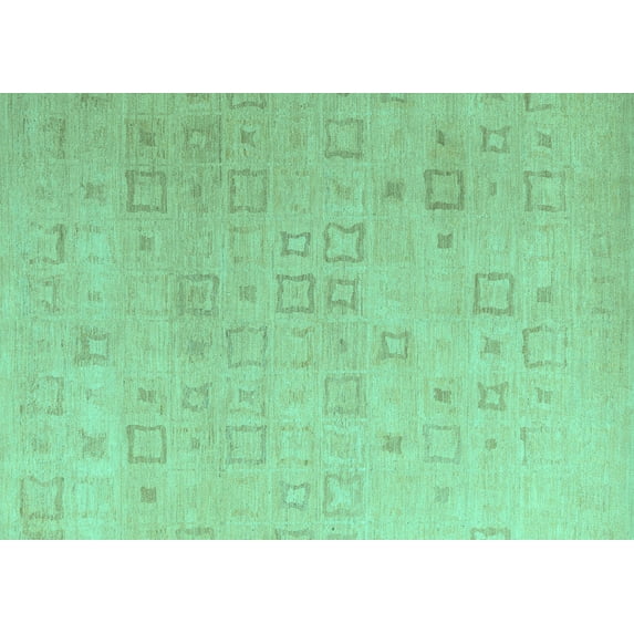 Ahgly Company Indoor Rectangle Solid Turquoise Blue Modern Area Rugs, 8' x 10'