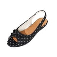 thumbnail image 2 of Gpaecead Women's Polka Dot Bow Flat Slingback Shoes Open Toe Slip On Soft Sole Comfort Casual Vintage Shoes, B-Black, 2 of 8