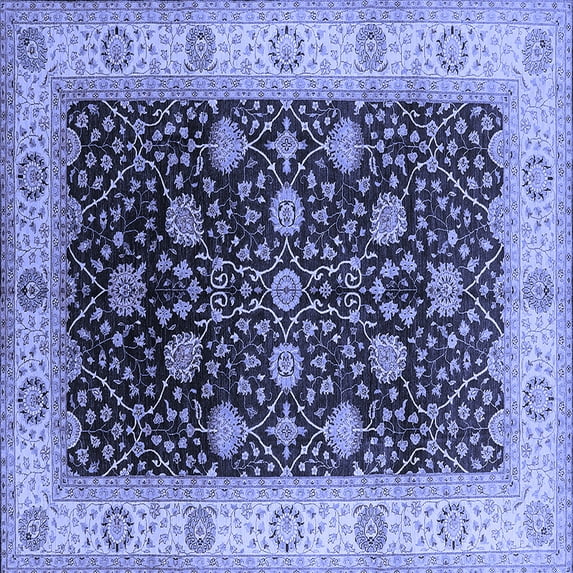 Ahgly Company Indoor Square Oriental Blue Industrial Area Rugs, 5' Square