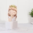 thumbnail image 2 of Tkrady Small Fairy Head Planter, 4 Inches Girl Face Flower Pot ,1 Pack Pots, Cute Resin Cactus Planters with Drainage Decorations, Gift for Women and Garden Decor-B, 2 of 4