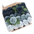 thumbnail image 1 of 25 rosas artificiales de tallo largo de tacto real, ramo de rosas de seda sintética para bodas, fiestas, centros de mesa y decoración de festivales., 1 of 8