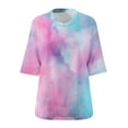 thumbnail image 4 of FNFYFH Plus Size Gaphic T-Shirt for Women Short Sleeve Tie Dye Shirts Summer Crew Neck Basic Tees Oversized T Shirt, 4 of 5