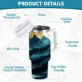 thumbnail image 2 of Yayeee 40oz Stainless Steel Tumbler with Straw and Handle Double-Wall Insulated Travel Water Bottle, Blue Mountains, 2 of 8