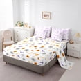 thumbnail image 5 of jejeloiu Cartoon Bowtie Bow Bedding Comforter Set 7 Pieces,Kawaii Halloween Ghost Full Bedding Set,Gradient Purple White Fitted Sheet Flat Sheet For Girl,Microfiber Room Decor Reversible, 5 of 8