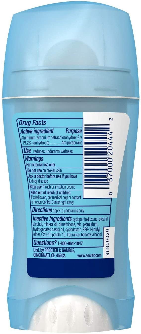 Secret Antiperspirant Deodorant Odor Protection, Vanilla, 2.6oz, 3-Pack