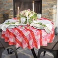 thumbnail image 3 of Valentine''s Day Checkered Round Table Cloth, 60 Inch, Love Heart Patterned Washable Microfiber Tablecloth Decorative Table Cover for Wedding Anniversary Party Kitchen Dinning, 3 of 6