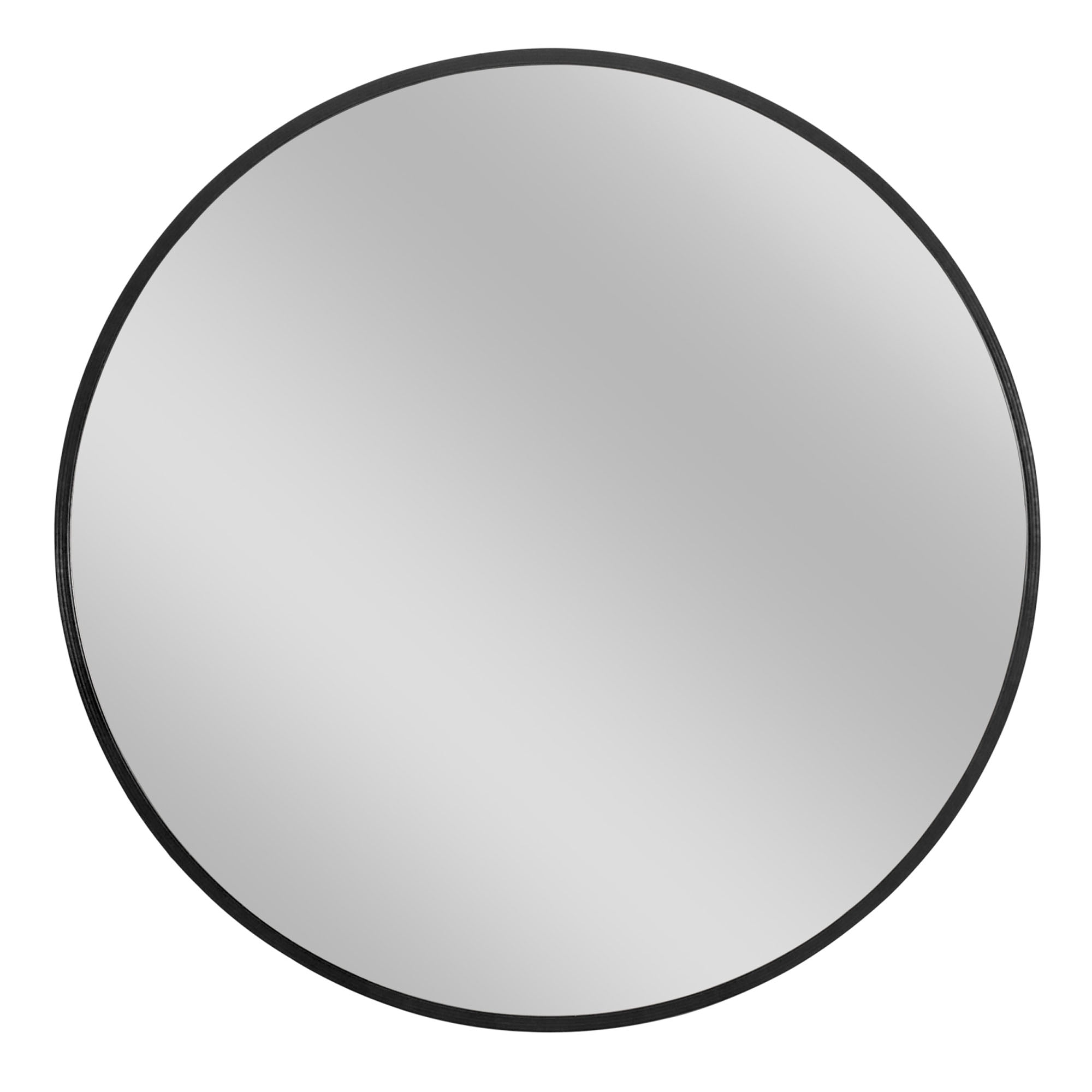 Round Wall Mounted Mirror Circle Metal Frame Black 20"