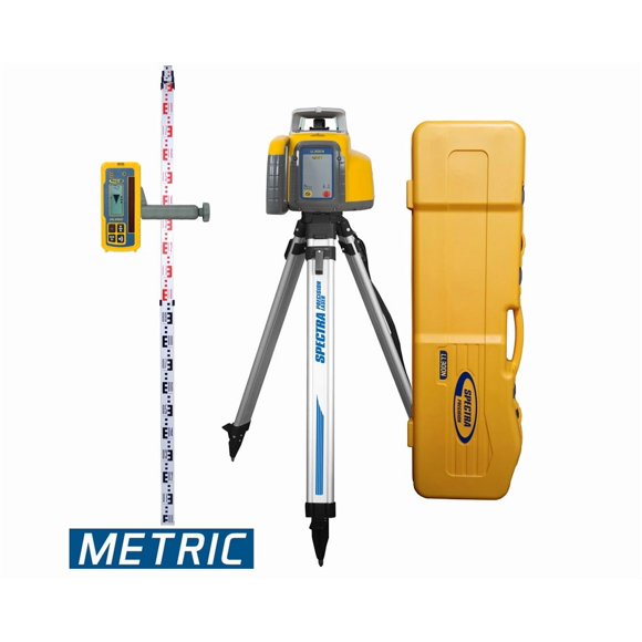 Spectra Precision LL300N-3 Laser Level, Self Leveling Kit with HL450 Receiver, Clamp, 4.7 Meter Grade Rod / Metric and Tripod , Black