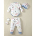 thumbnail image 2 of KIMI BEAR Newborn Baby Boys layette set Romper Pants Set Hat 4-Pack Outfits Long Sleeves Top Gloves 16pcs Winter Clothes Baby Shower Gifts Blue NB, 2 of 9
