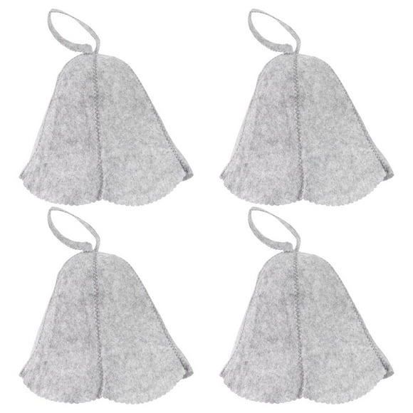 4pcs Felt Sauna Hat Hot Dry Steam Room Bath Hat Simple Head Protection Cover