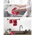 thumbnail image 6 of Red Rose Fantasy Kitchen Dish Towels for Drying Dishes Set of 2, Elegance Floral Romantic Reflection Waffle Weave Microfiber Terry Hand Tea Bathroom Towels Quick Dry & Absorbent Towel 12x12, 6 of 7