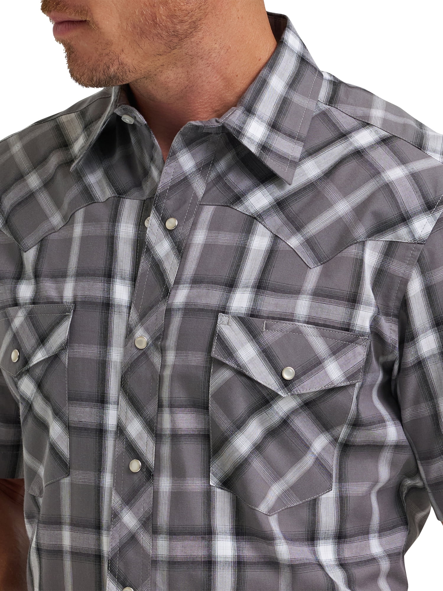 Wrangler® Men's and Big Men's Regular Fit Short Sleeve Western Shirt, Sizes S-5XL