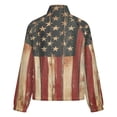 thumbnail image 6 of Jackets for Women Winter Coat Jackets Flannel Stand Collar Jacket(Vintage USA Flag,Size:S-4XL), 6 of 7