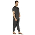 thumbnail image 2 of Inkmeso Solid Nightwear For Mens 2 Piece Sleepwear T-shirt And Pants Pajama Set Short Sleeve Pjs Loungewear Set, 2 of 8