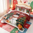 thumbnail image 3 of Manfei Merry Xmas Quilt Full,Snowy Christmas Animal Cow Full Bedspread Sets,3pcs,1 Coverlet and 2 Pillowcases, 3 of 7