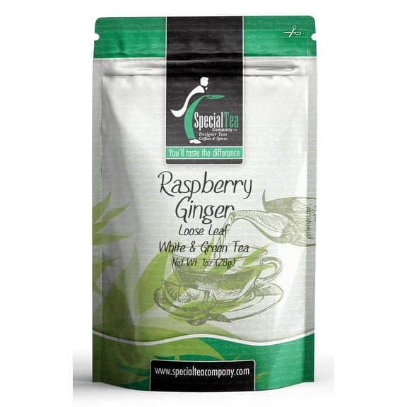 Special Tea Raspberry Ginger, Loose Leaf 1 oz. Sampler White Tea