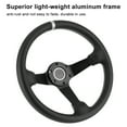 thumbnail image 3 of Steering Wheel Racing Steering Wheel Leather Steering Wheel Steering Wheel Replacement 350mm/14in For  Style 6-  Black Leather Racing Steering Wheel W/ Horn, 3 of 7