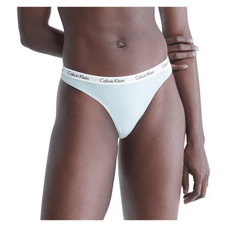 Calvin Klein Womens Carousel Logo Cotton Thong Panty Black/White/Grey Heather  M