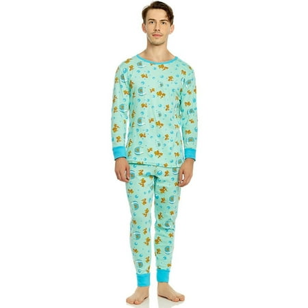 - Leveret Organic Cotton Fish Tank Men 2 Piece Pajama Set X Small