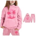 thumbnail image 3 of Kids Tracksuit Athletic Sweatsuits Sets,2 Piece Long Sleeve Pink Hoodie Jogger Set Fall Clothes Girls' Clothing Sets 4-5 Yeats Cute&nbsp;Boys Girls&nbsp;Clothing, 3 of 6