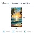 thumbnail image 3 of Small Stall RV Beach Ocean Shower Curtain 36Wx72L Inch Hawaii Seaside Sunset Coastal Tropical Palm Tree Flower Summer Nature 7 Pack Hooks Polyester Waterproof Fabric Bathroom Bathtub Panels, 3 of 6
