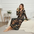 thumbnail image 3 of Xoenoiee Mushroom Leaves Print Nightgown Womens Loose Fit Sleepwear Long House Dress Full Length Sleep Shirts Moomoo Dresses Housecoat, 4XL, 3 of 7