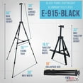 thumbnail image 2 of U.S. Art Supply 66" Sturdy Black Aluminum Tripod Artist Field and Display Easel Stand - Adjustable Height 20" to 5.5 Feet, Holds 32" Canvas - Floor and Tabletop Displaying, Painting - Portable Bag, 2 of 6