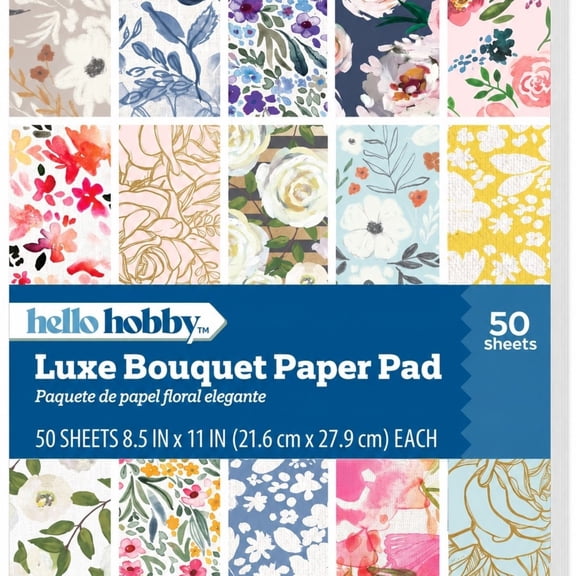 Roobee by Mara Mi Multicolor Luxurious Floral Scrapbook Paper Pad, 50 Sheets, 25 Designs