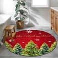 thumbnail image 3 of Round Rug 4Ft Washable Non-Slip, Red Christmas Circle Area Rugs for Living Room Bedroom, Green Xmas Tree Snowflake Winter Indoor Floor Mats Carpet Runner for Home Decor Aesthetic, 3 of 8