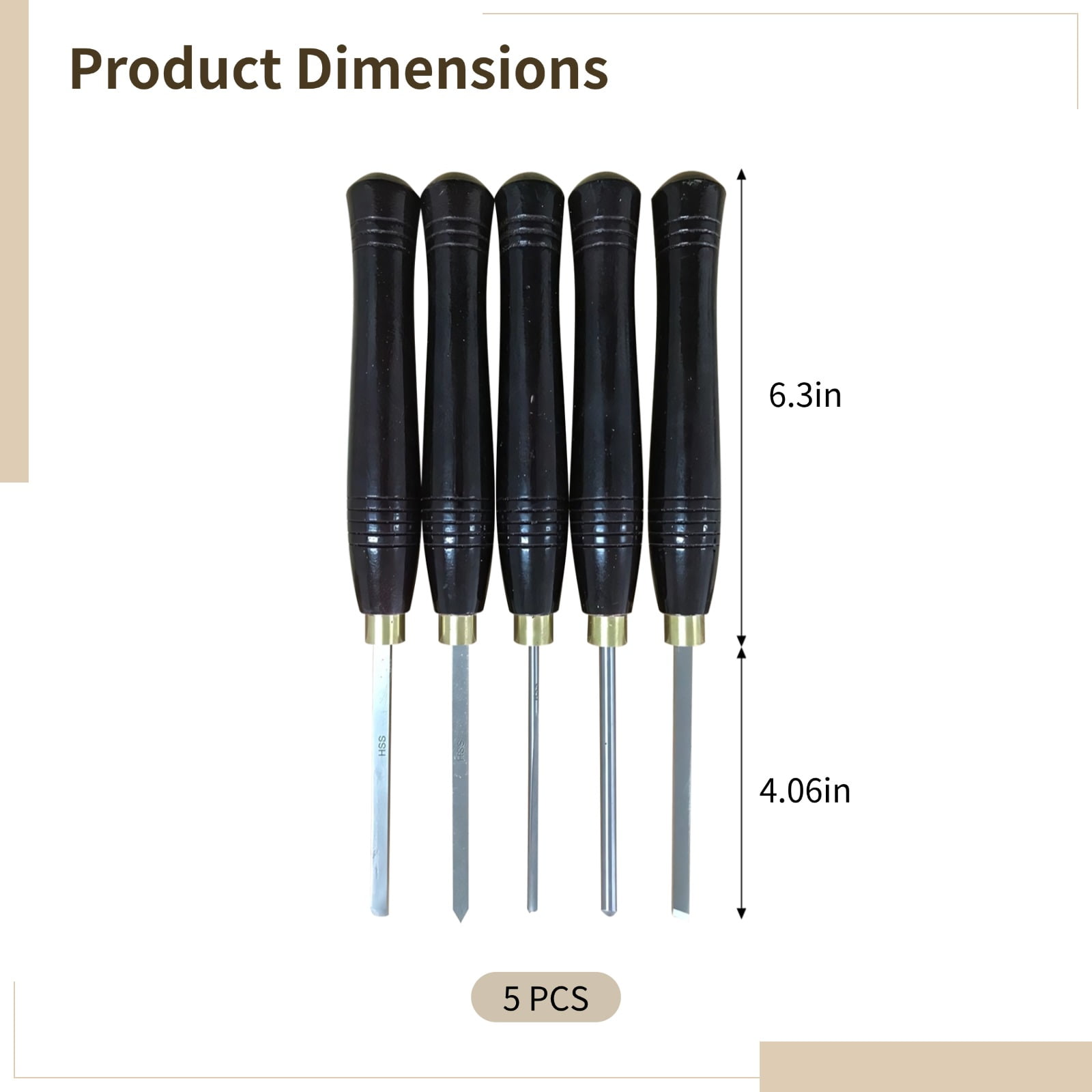 5 Pcs Wood Carving Chisel Set, Chromium Vanadium Steel Woodworking Hand Tools, Ergonomic Wooden Handle Engraving Knives, Pre-Sharpened Professional Sculpting Kit with Storage Box